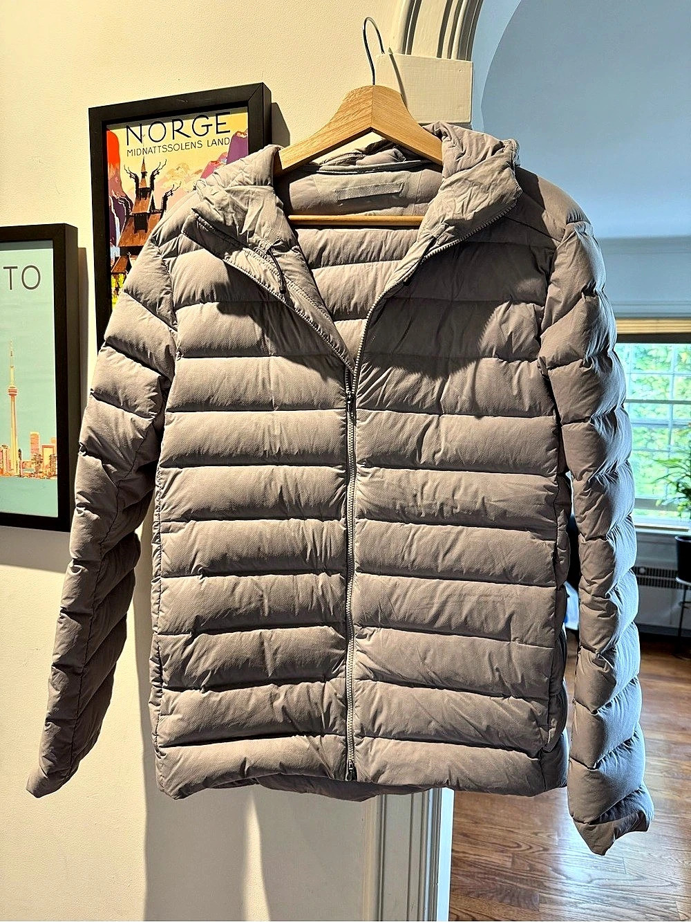 Lululemon Men's Navigation Down/Prima Loft Hoodie Puffer Jacket Gray Sz S